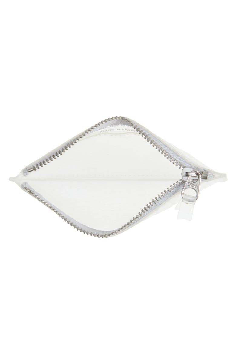 Small Snakeskin Embossed Transparent Zip Pouch, Alternate, color, TRANSPARENT