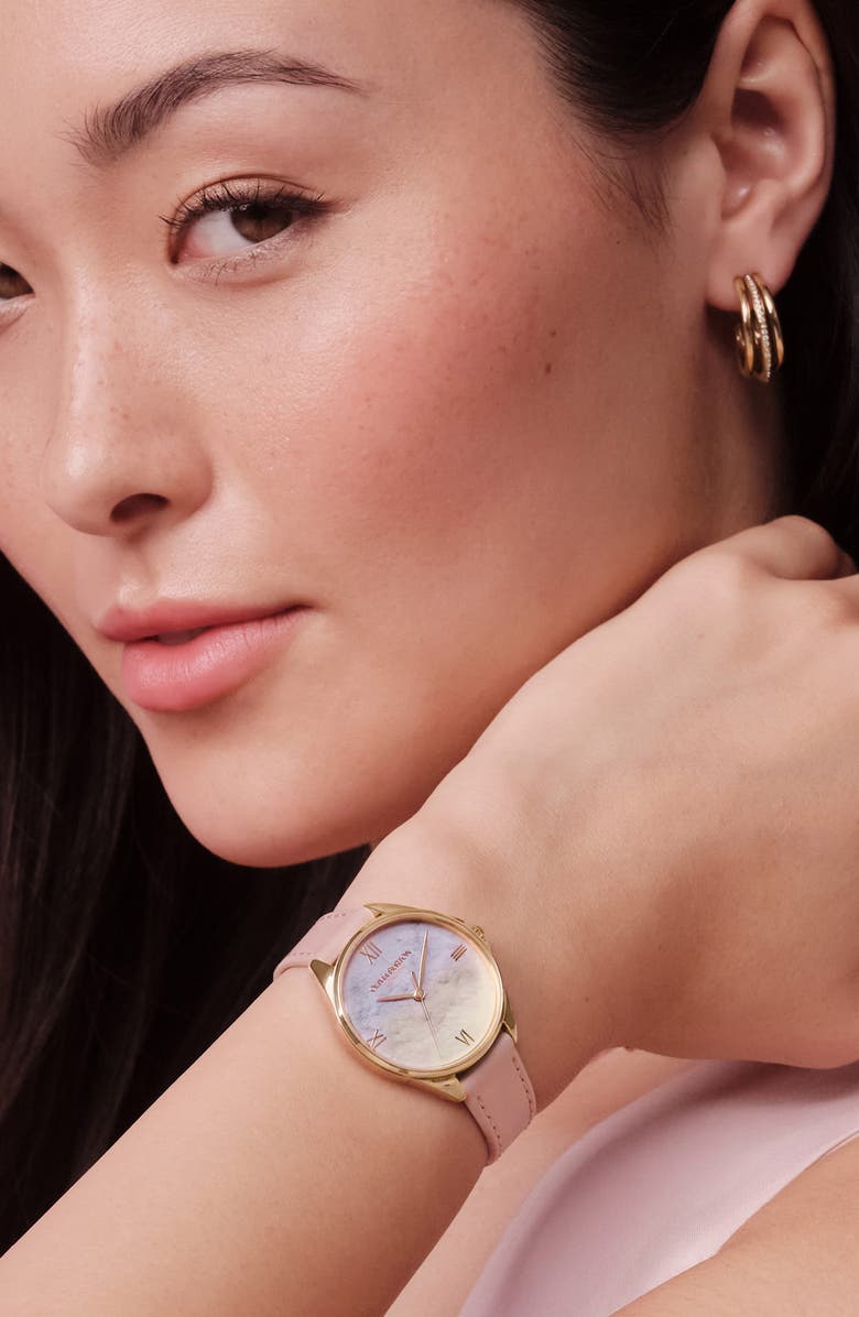 Olivia Burton Azure Leather Strap Watch, 30mm, Alternate, color, 