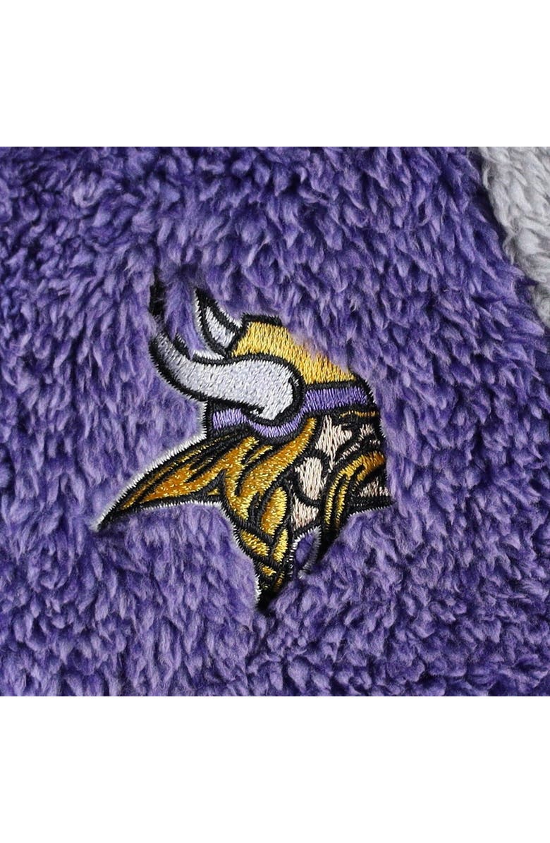 Outerstuff Newborn & Infant Purple/Gray Minnesota Vikings Game Nap Teddy Fleece Bunting Full-Zip Sleeper, Alternate, color, 