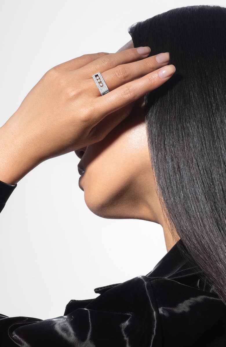 Messika Move Noa Pavé Diamond Band Ring, Alternate, color, White Gold