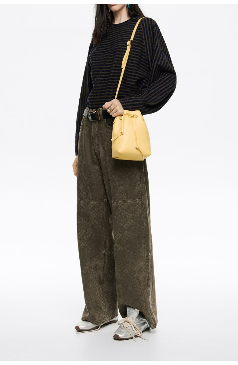 Bimba y Lola Striped Raglan T-Shirt, Alternate, color, Dark Khaki