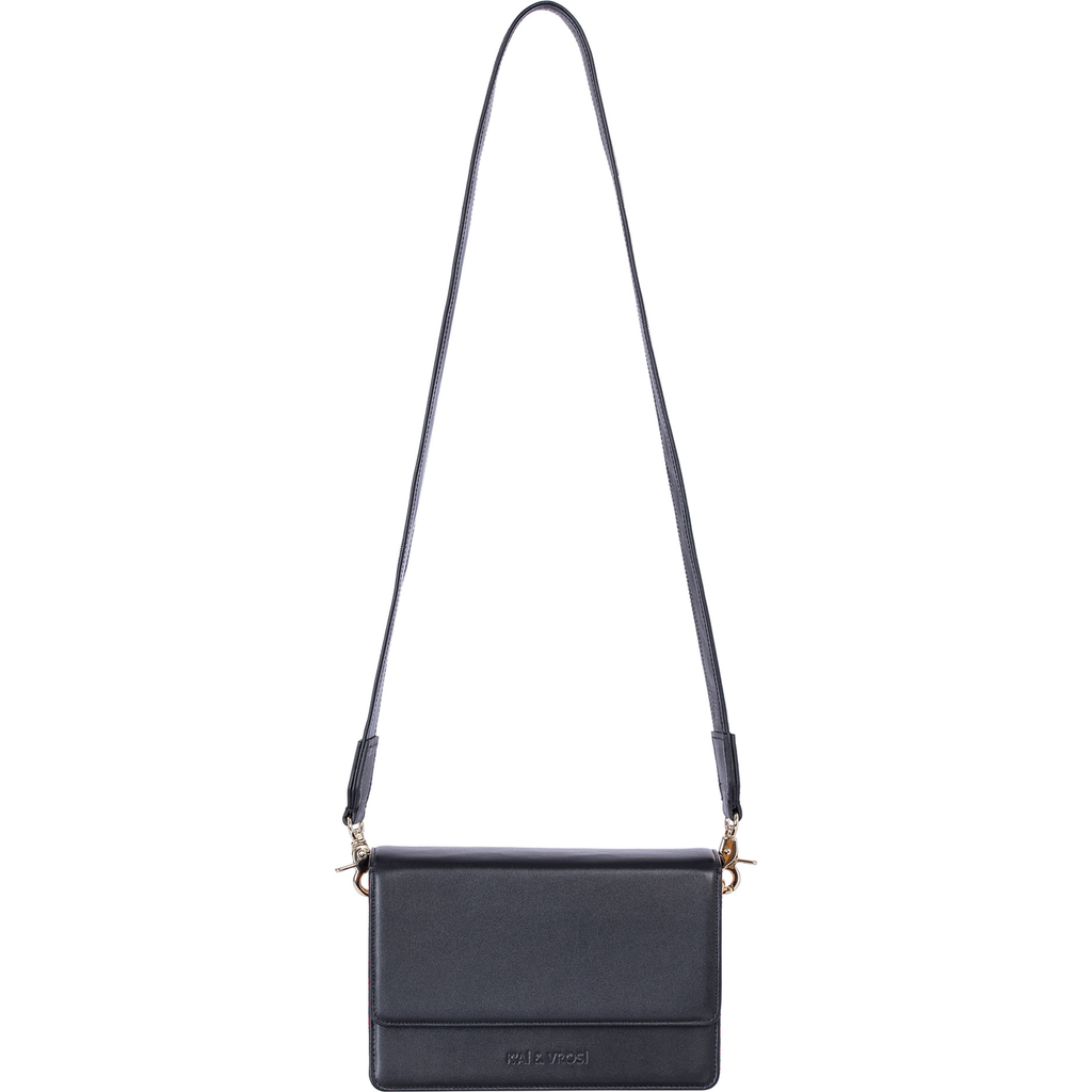 K'Ai & Vrosi Leather Structured Crossbody Bag in Black  product