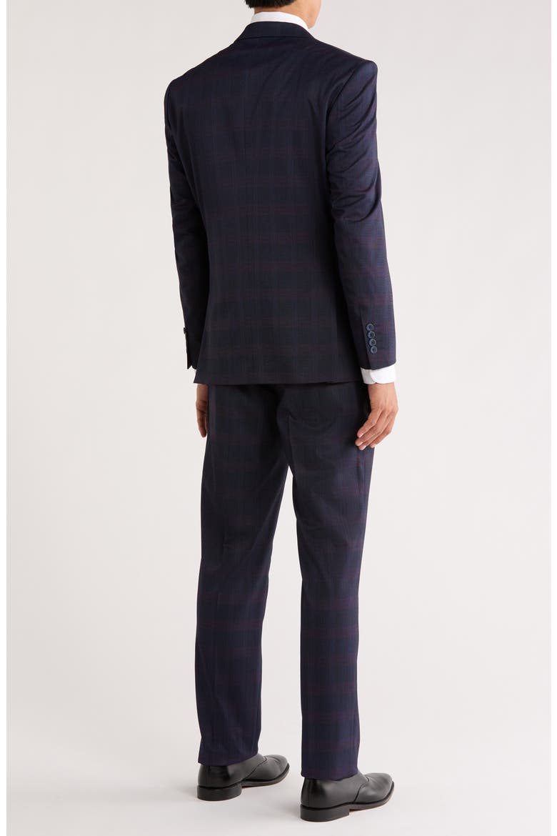 Navy Glen Plaid Mélange 3-Piece Suit, Alternate, color, NAVY