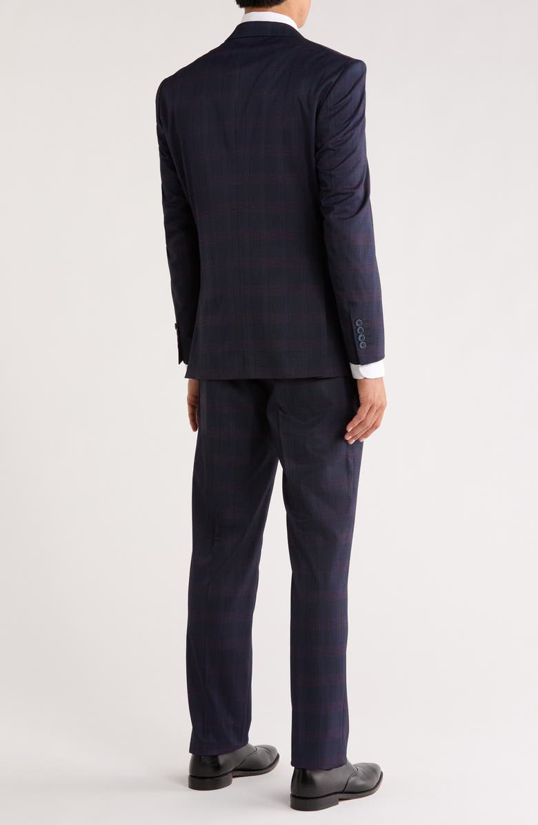 ZEGARIE Navy Glen Plaid Mélange 3-Piece Suit, Alternate, color, Navy