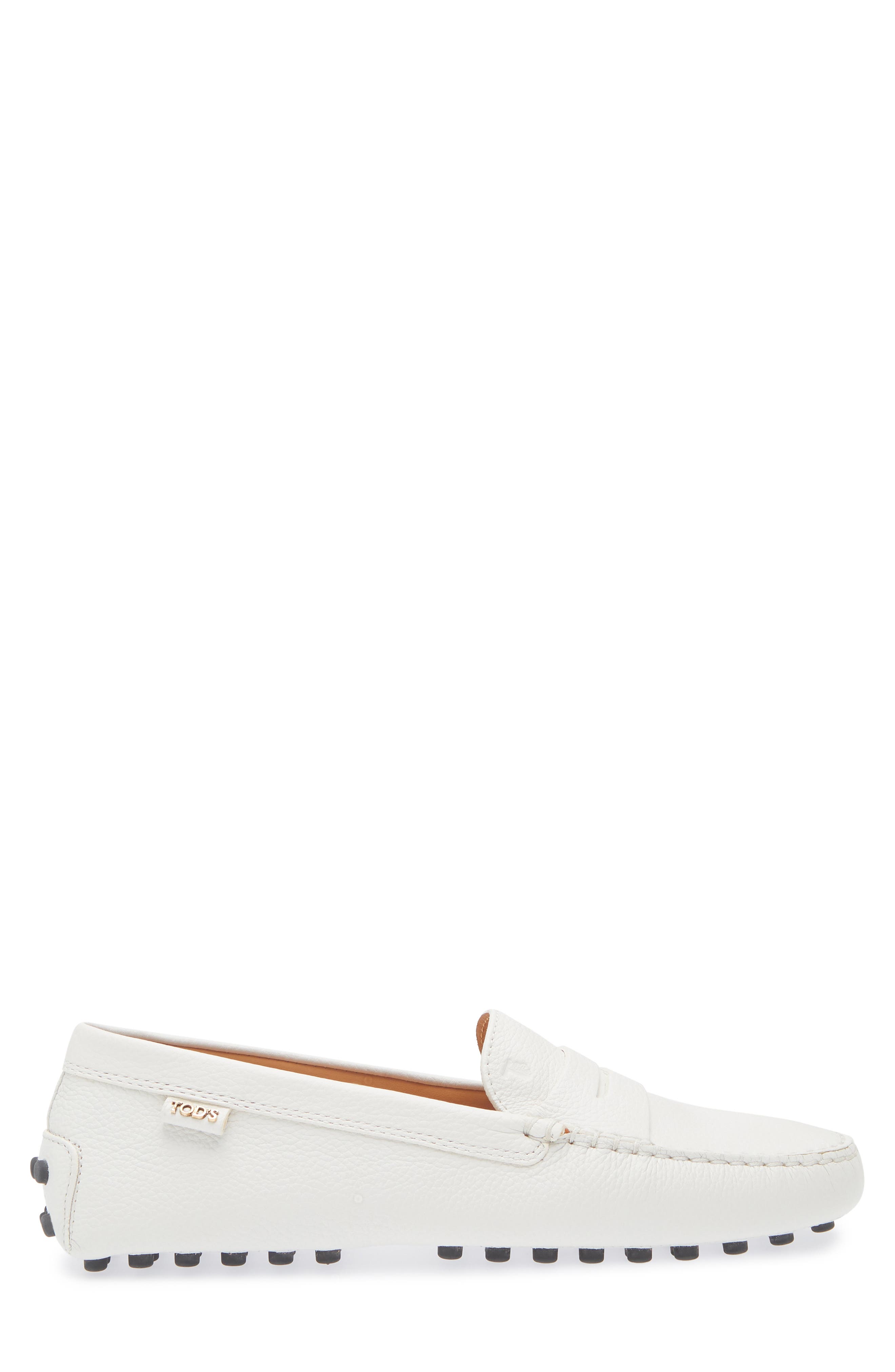 Tod's Penny Loafer Driving Shoe, Alternate, color, Bianco Calce