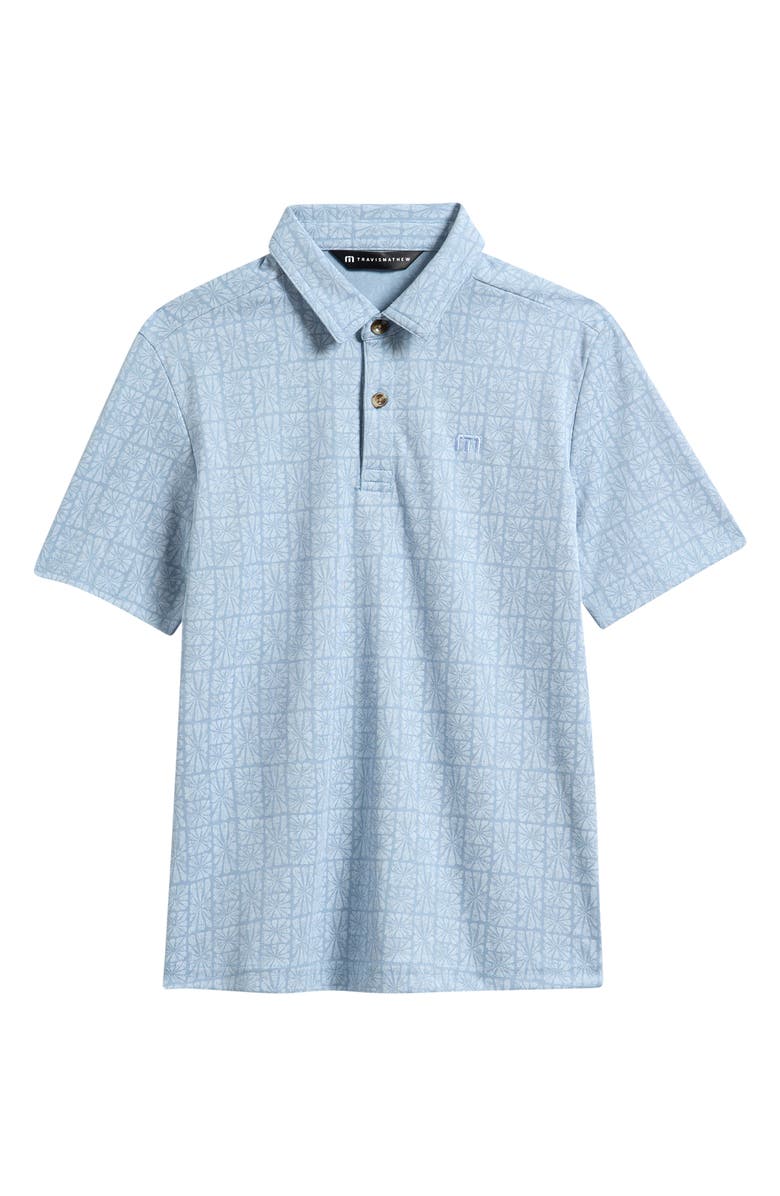 TravisMathew Cabana Print Polo, Main, color, Ash Blue