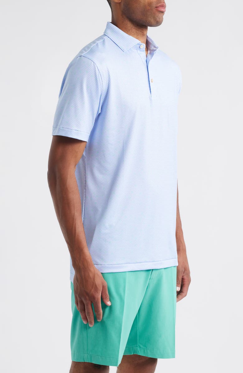 Peter Millar Geo Skull Print Performance Jersey Polo, Alternate, color, White