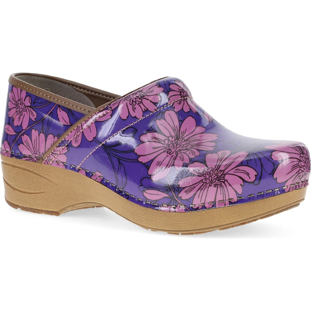 Dansko Xp 2.0 Clog In Purple Bloom Patent