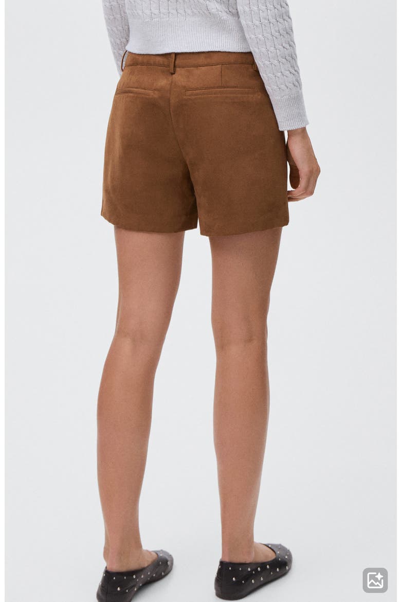 Faux Suede Shorts, Alternate, color, MEDIUM BROWN