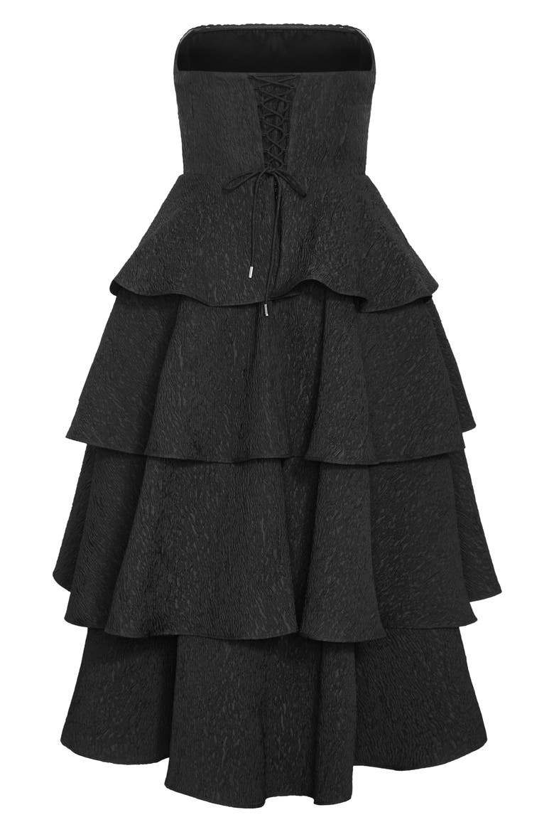 Elizabether Ruffle Sleeveless Maxi Dress, Alternate, color, BLACK