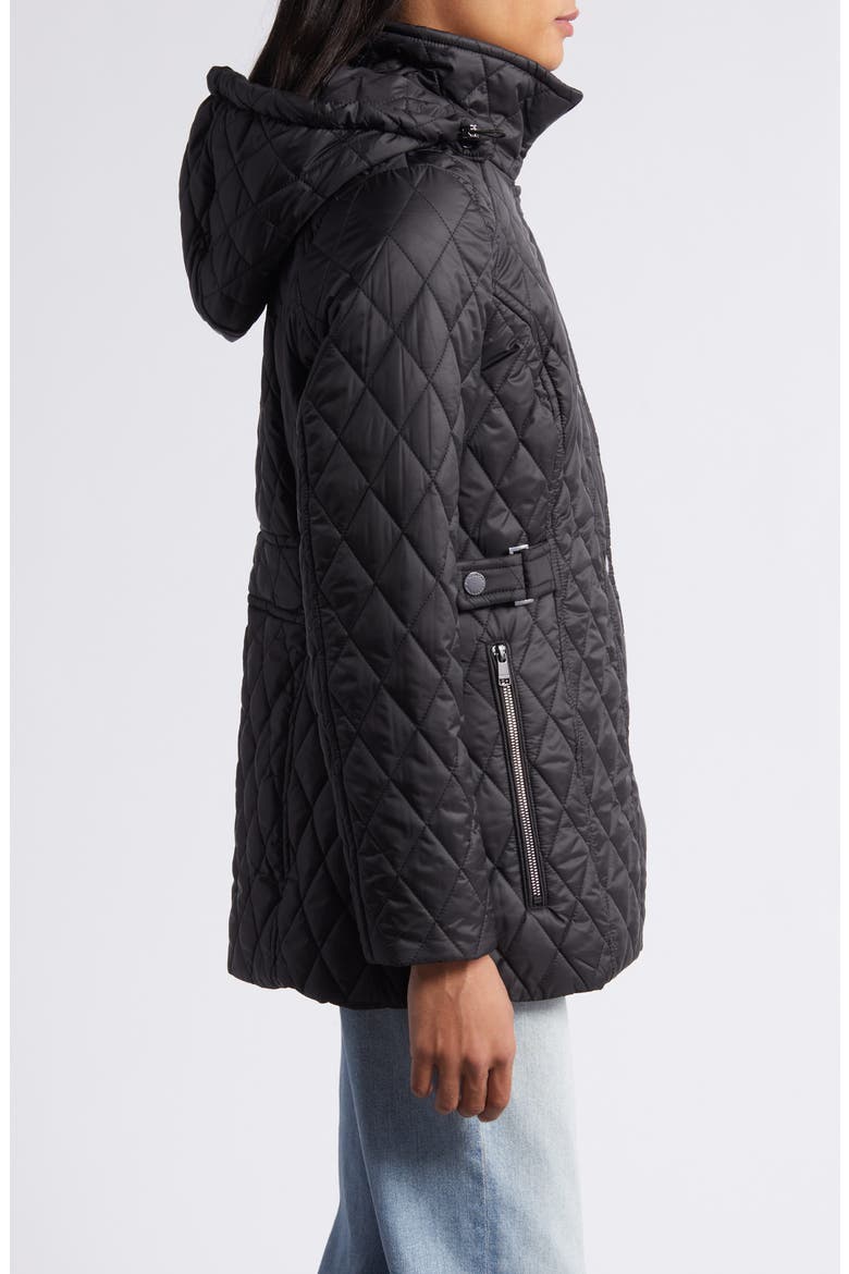 Quilted Water Resistant Jacket, Alternate, color, BLACK