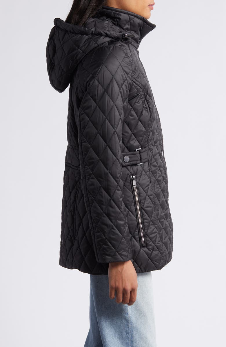 London Fog Quilted Water Resistant Jacket, Alternate, color, Black