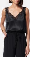 CAMI NYC Fernanda Lace Trim Silk Charmeuse Tank