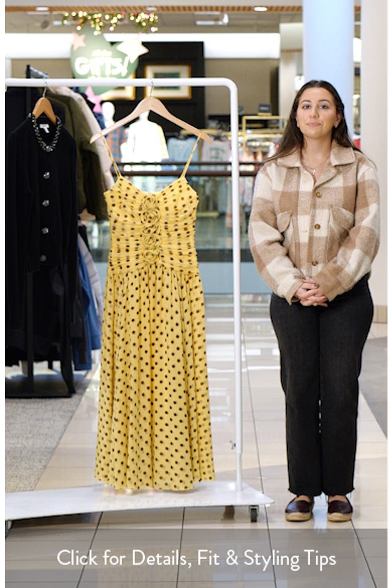 Camille Magda Ruched Polka Dot Floral Appliqué Dress video