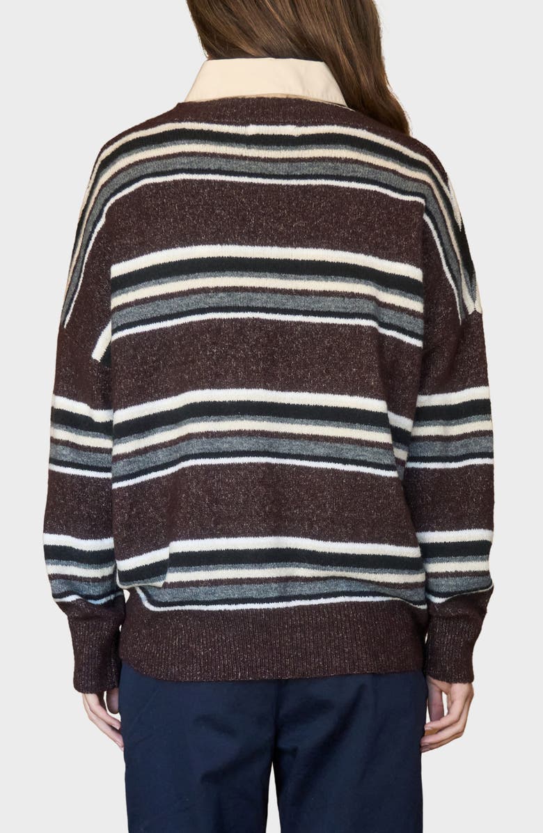 Blu Pepper Pullover V-Neck Sweater, Alternate, color, Brown Multi