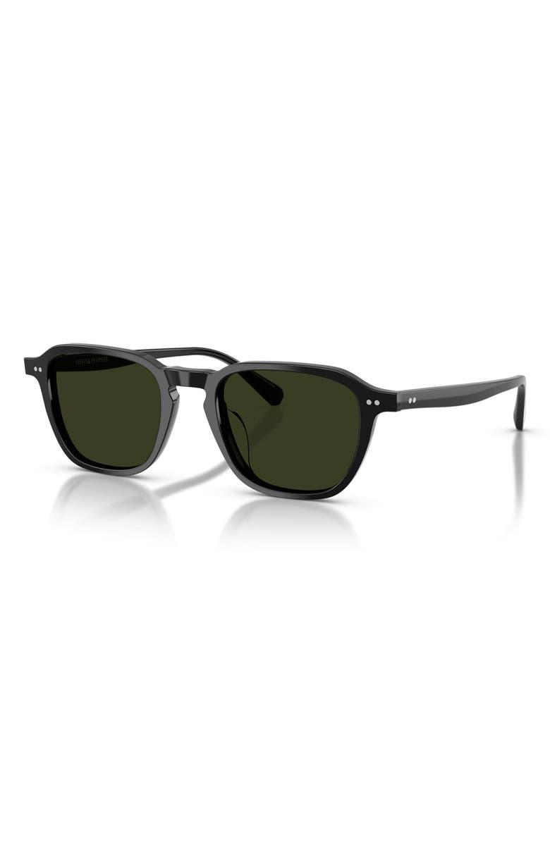 Oliver Peoples Emryn 50mm Polarized Pillow Sunglasses, Alternate, color, Black / G-15 Polar