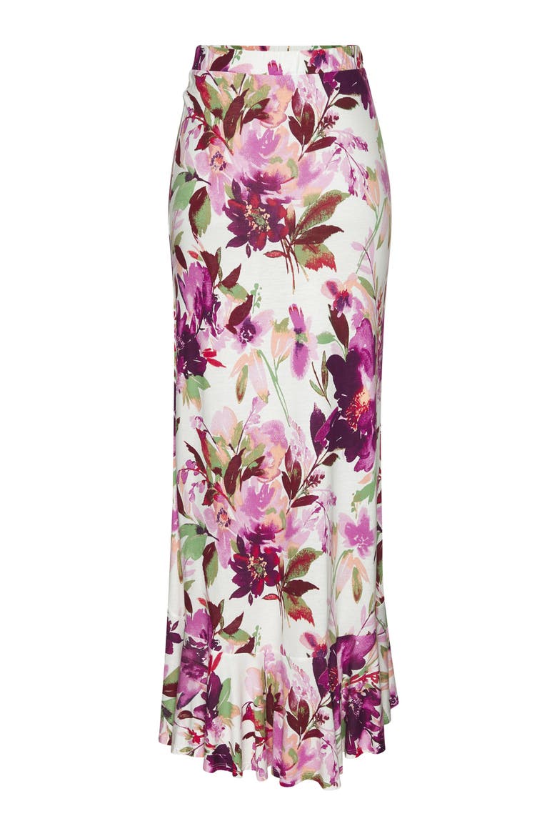 Ruffled Maxi Skirt, Alternate, color, White Printed