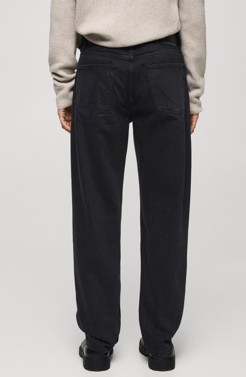 Mango Straight Leg Jeans In Black Denim