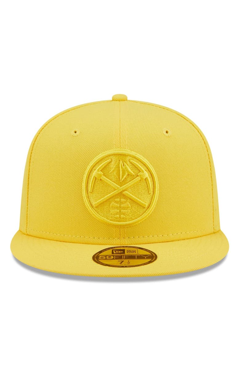 New Era Men's New Era Yellow Denver Nuggets Color Pack 59FIFTY Fitted Hat, Alternate, color,
