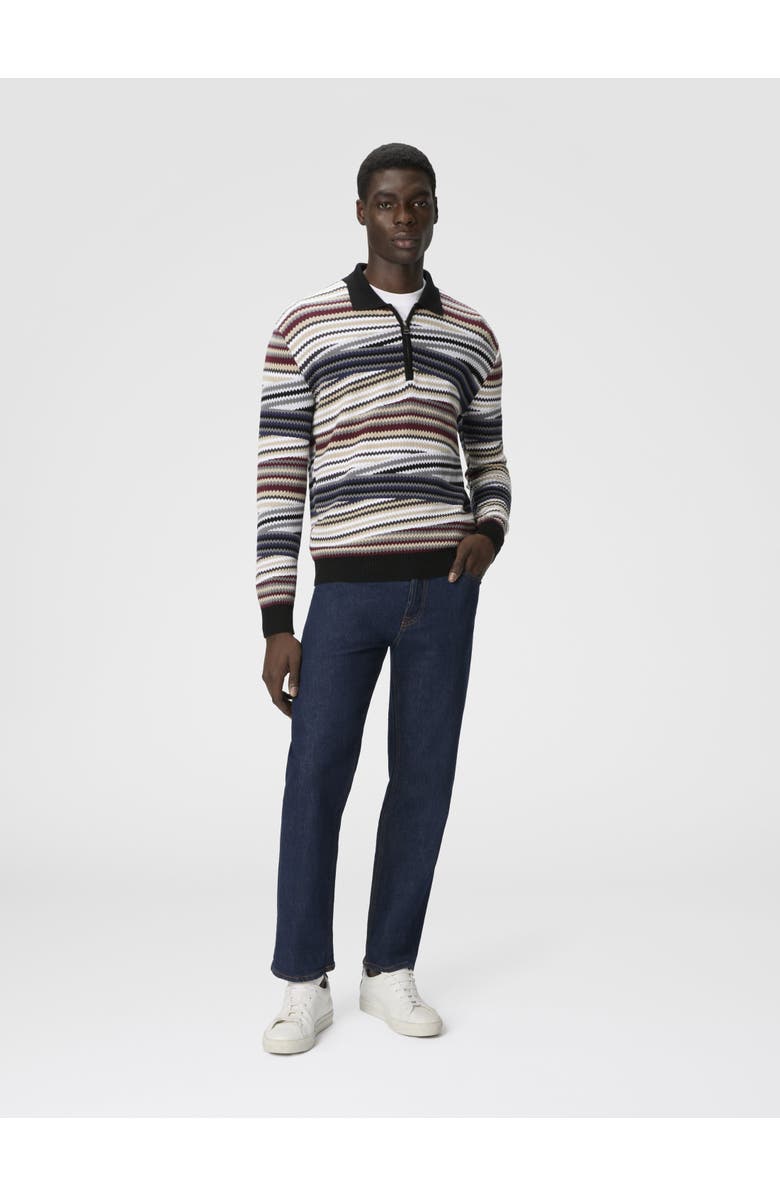 Missoni Long Sleeve Polo With Zip And Striped Zigzag Pattern, Alternate, color, Multicoloured