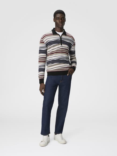 Missoni Long Sleeve Polo With Zip And Striped Zigzag Pattern In Multi