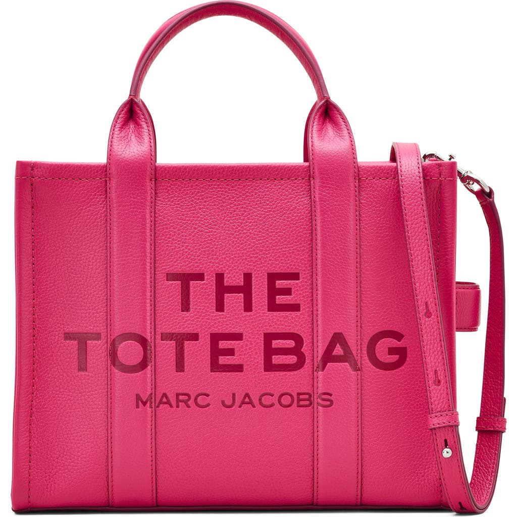 Marc Jacobs The Medium Leather Tote In Pink