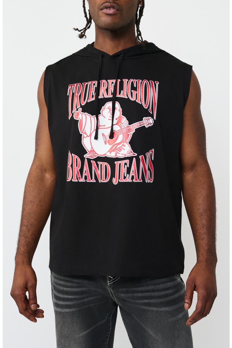 Buddha Basketball Hooded Tank, Main, color, JET BLACK