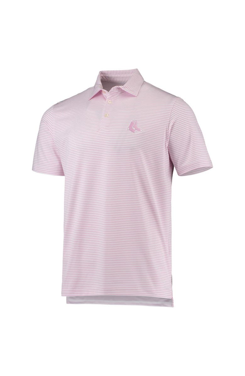 vineyard vines Men's Vineyard Vines Pink/White Boston Red Sox Bradley Stripe Polo, Alternate, color,