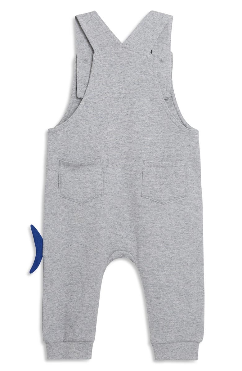 JOJO MAMAN BEBE Shark Appliqué Romper & T-Shirt Set, Alternate, color, Marl Grey