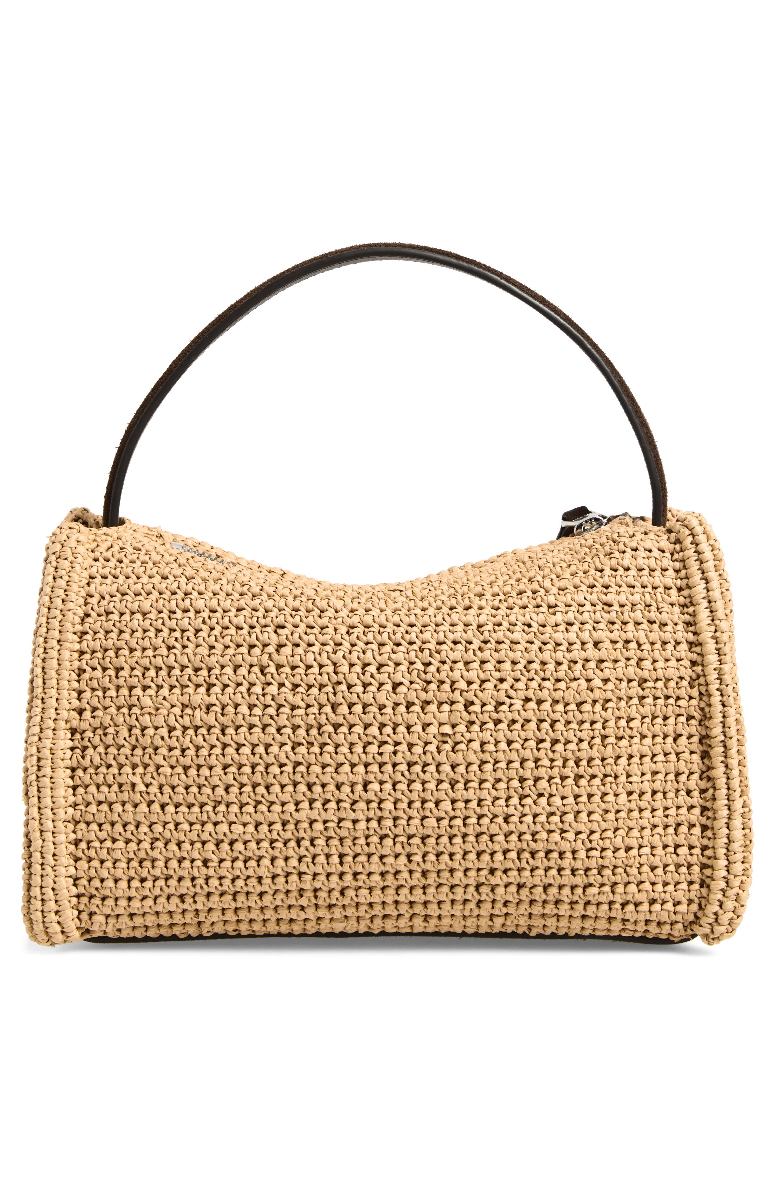 Small Loafer Raffia & Suede Handbag, Alternate, color, NATURAL/ BROWN 094