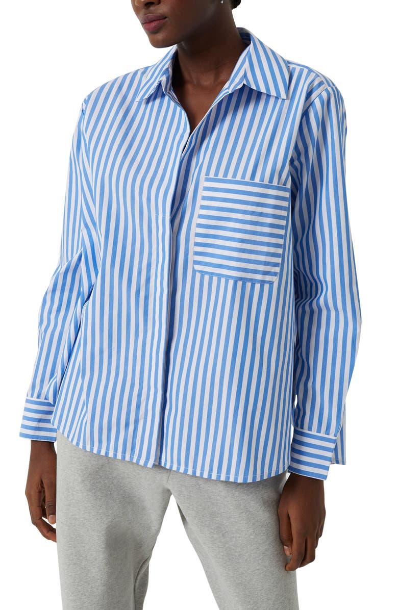 French Connection Thick Stripe Button-Up Shirt, Main, color,