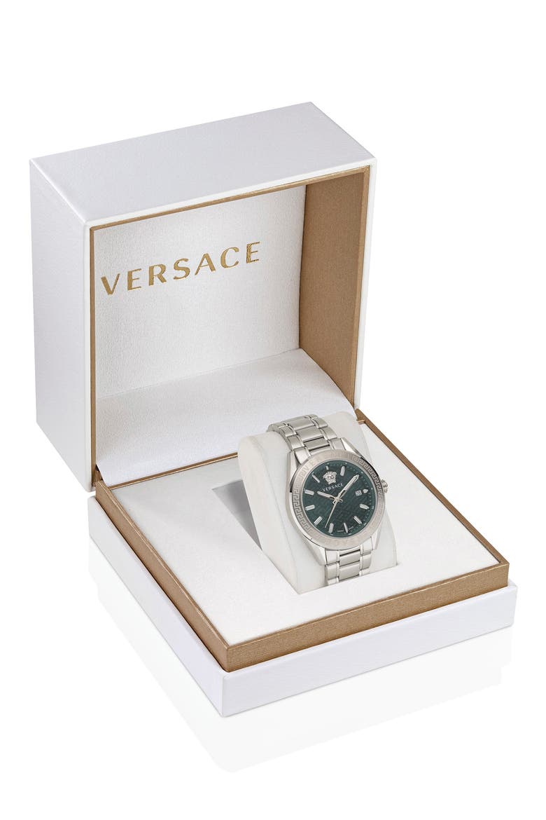 V-Code Bracelet Watch, 42mm, Alternate, color, STAINLESS STEEL