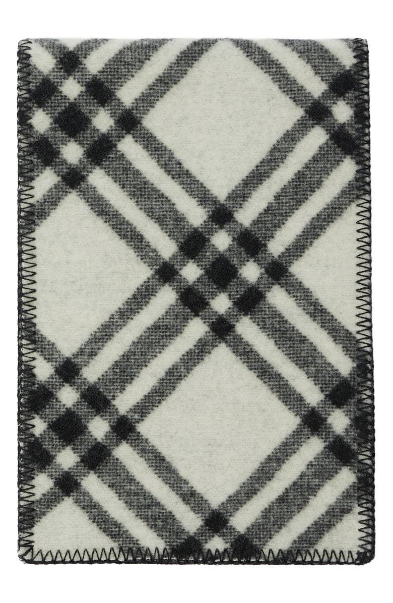 Burberry Equestrian Knight Design Patch Check Wool Scarf, Alternate, color,