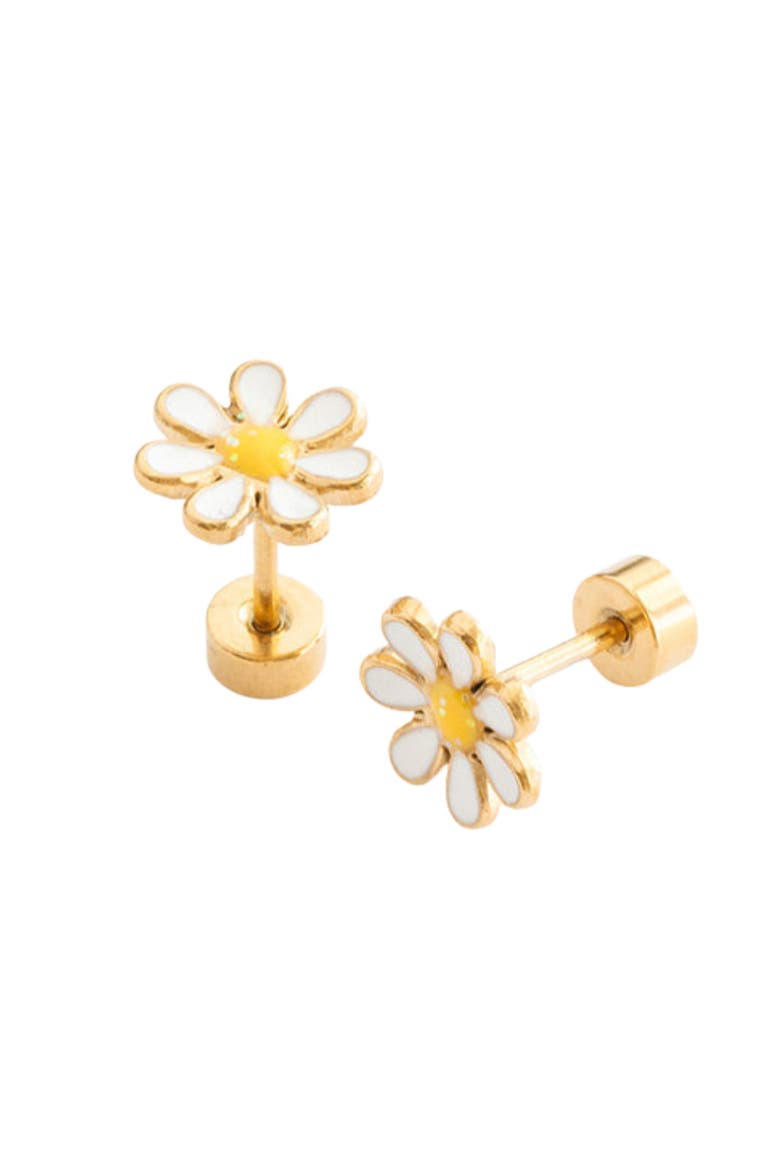 Daisy Stud Earrings, Main, color, White