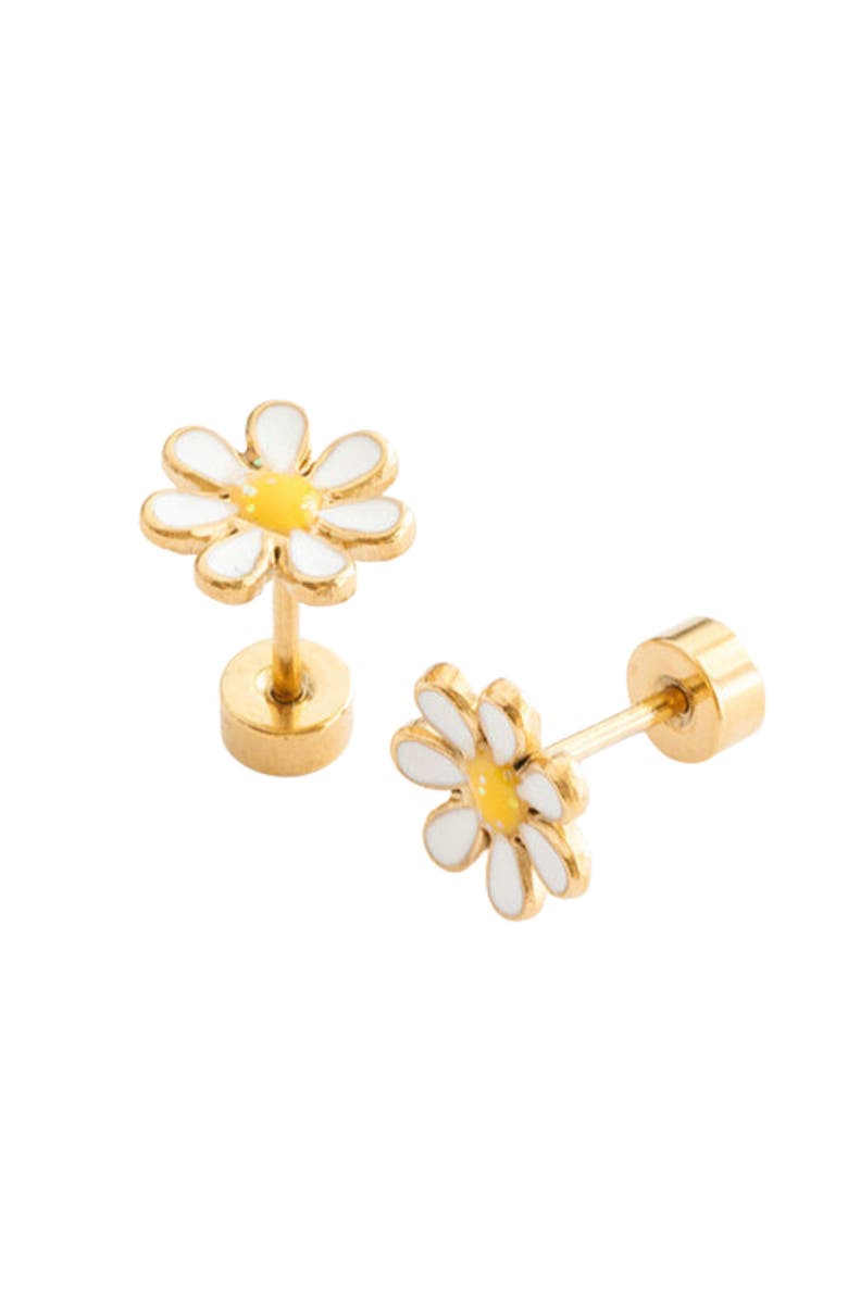 Pip Pop Daisy Stud Earrings, Main, color, White