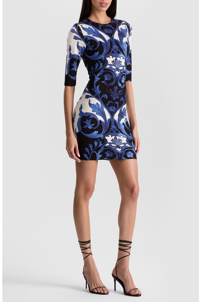 Delora Tapestry Print Knit Minidress, Alternate, color, REGAL RETREAT