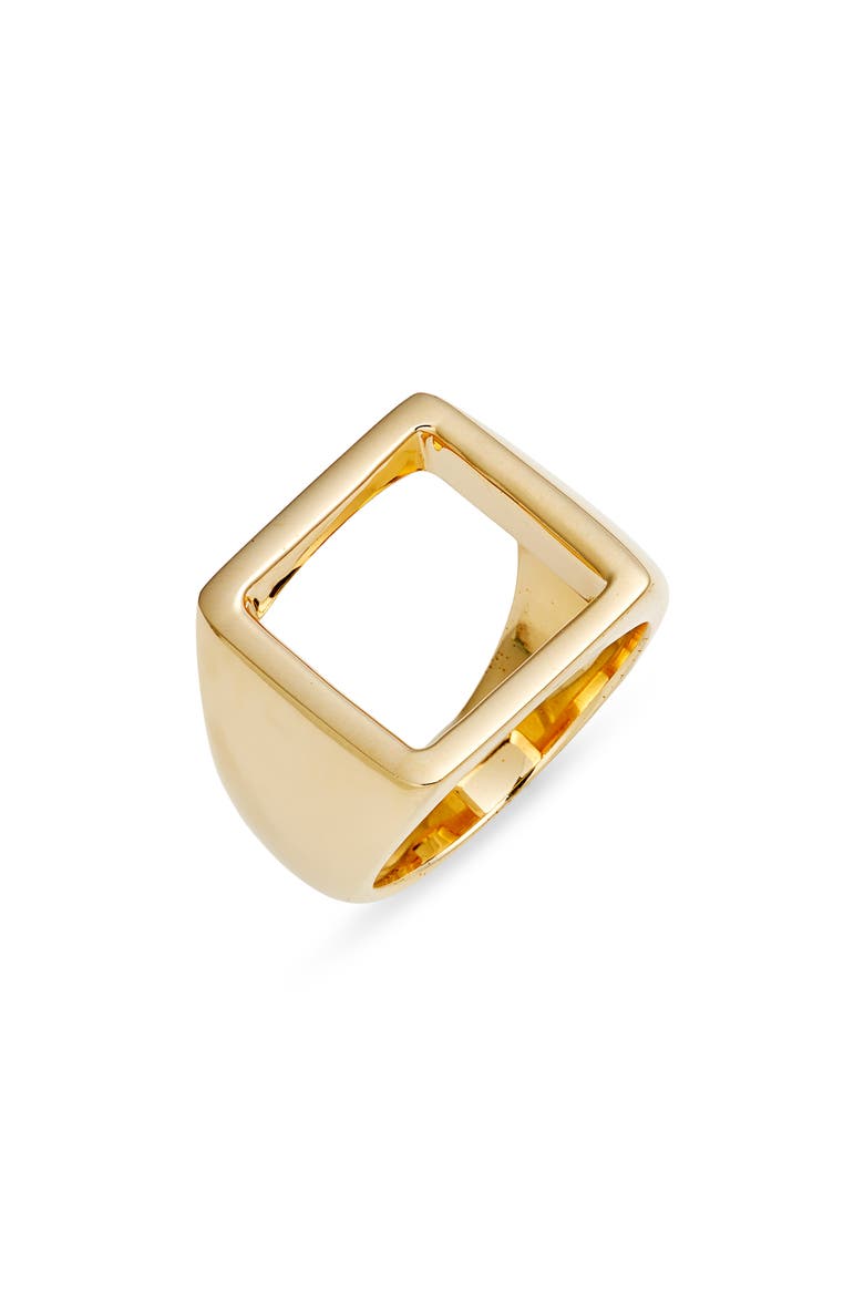 Open Square Statement Ring, Main, color, GOLD