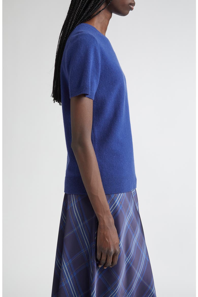 Short Sleeve Wool & Cashmere Sweater, Alternate, color, CASPIAN