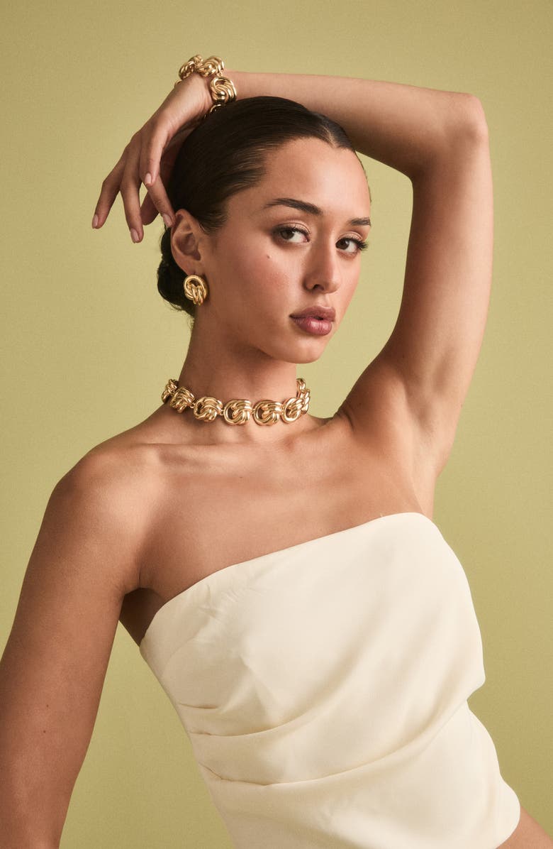 Petit Moments Miami Knot Stud Earrings, Alternate, color, Gold