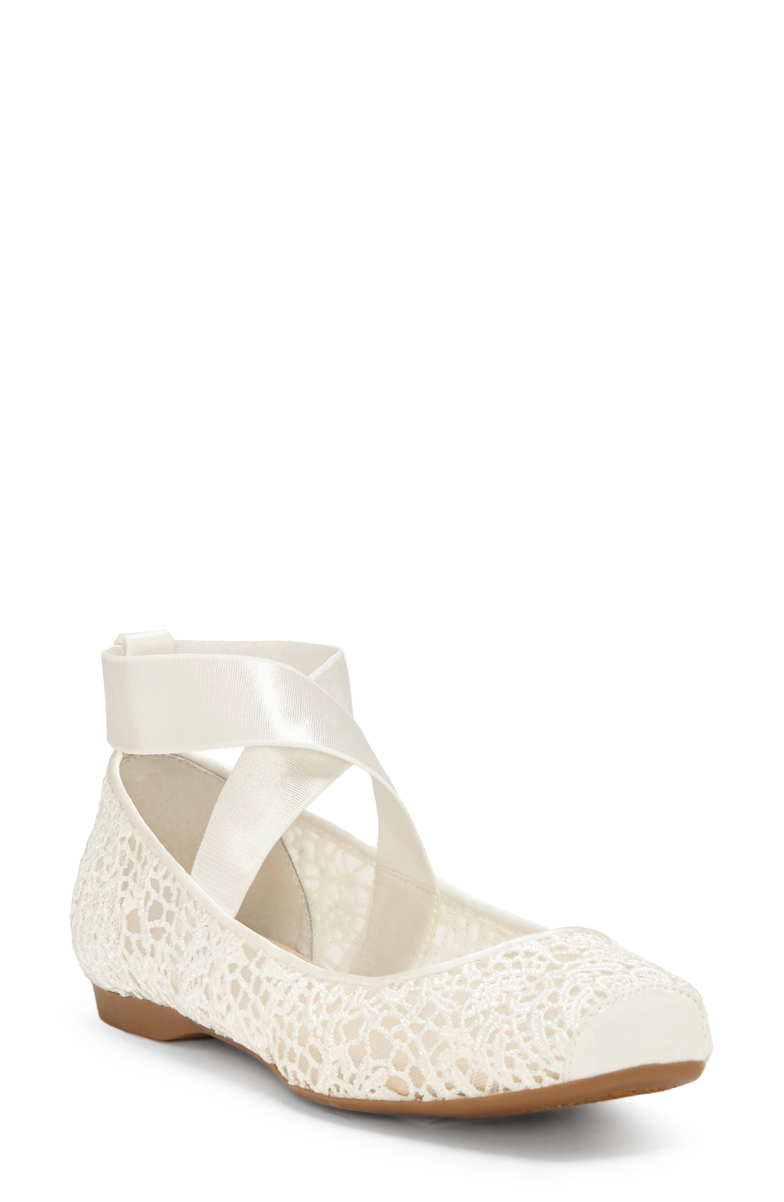 Maggda Cross Strap Flat, Main, color, WHITE