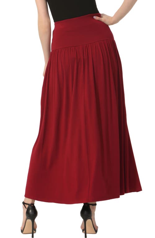 Kimi & Kai Tiered Maxi Skirt In Wine