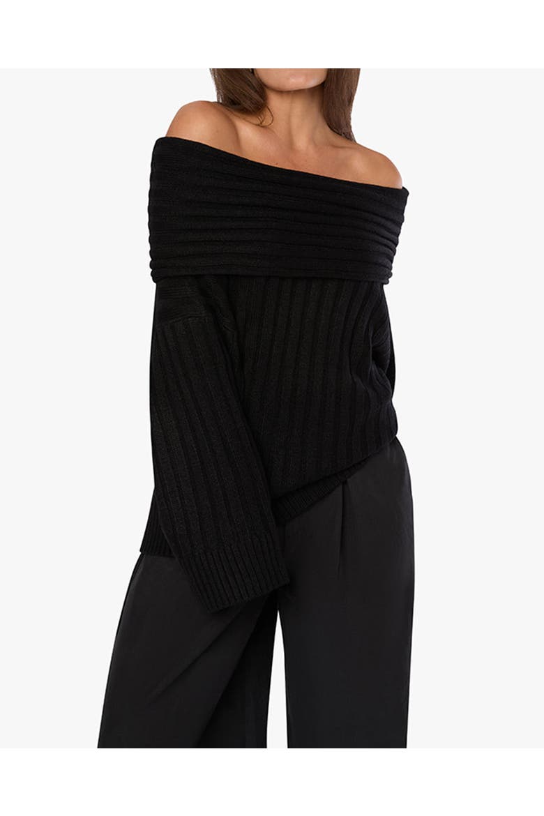 Oversized Off Shoulder Sweater, Main, color, BLACK