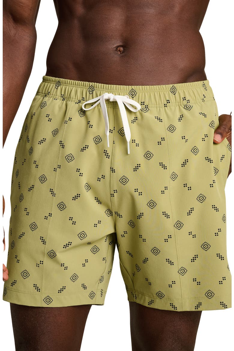 5.5-Inch Water Repellent Swim Trunks, Main, color, DUSTY SAGE FOULARD