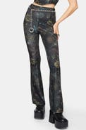 Disturbia Phoenix Dragon Velour Flare Trouser