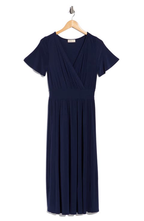 Knit Short Sleeve Midi Dress