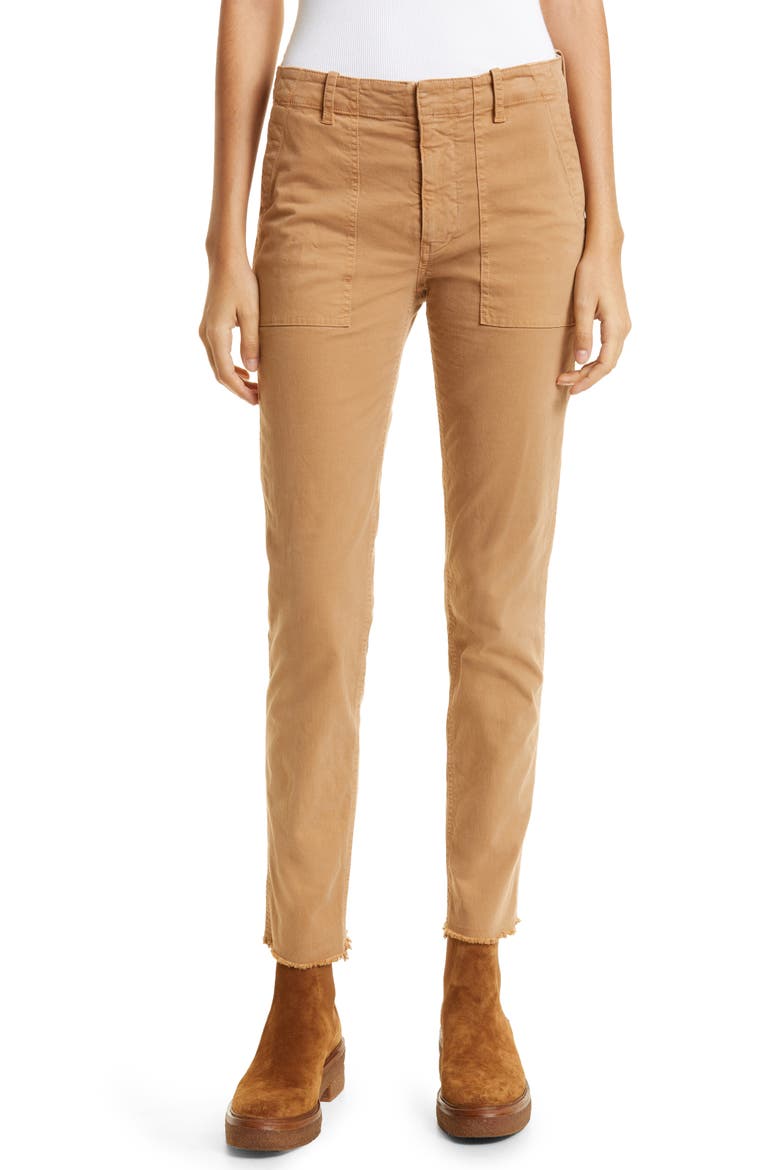 Jenna Slim Crop Stretch Twill Pants, Main, color, CAMEL
