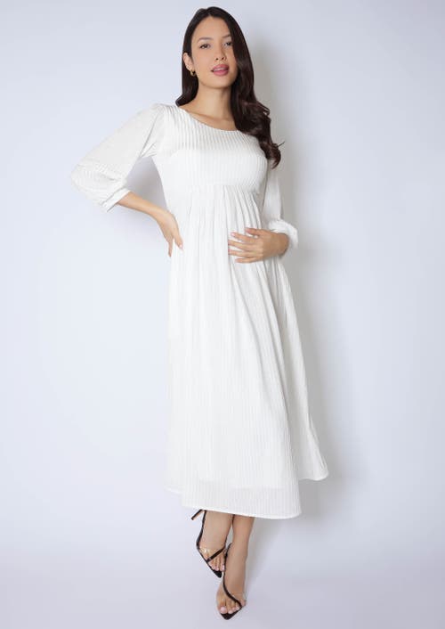 Tiffany Rose Maternity Isla Ribbed Jersey Dress In White