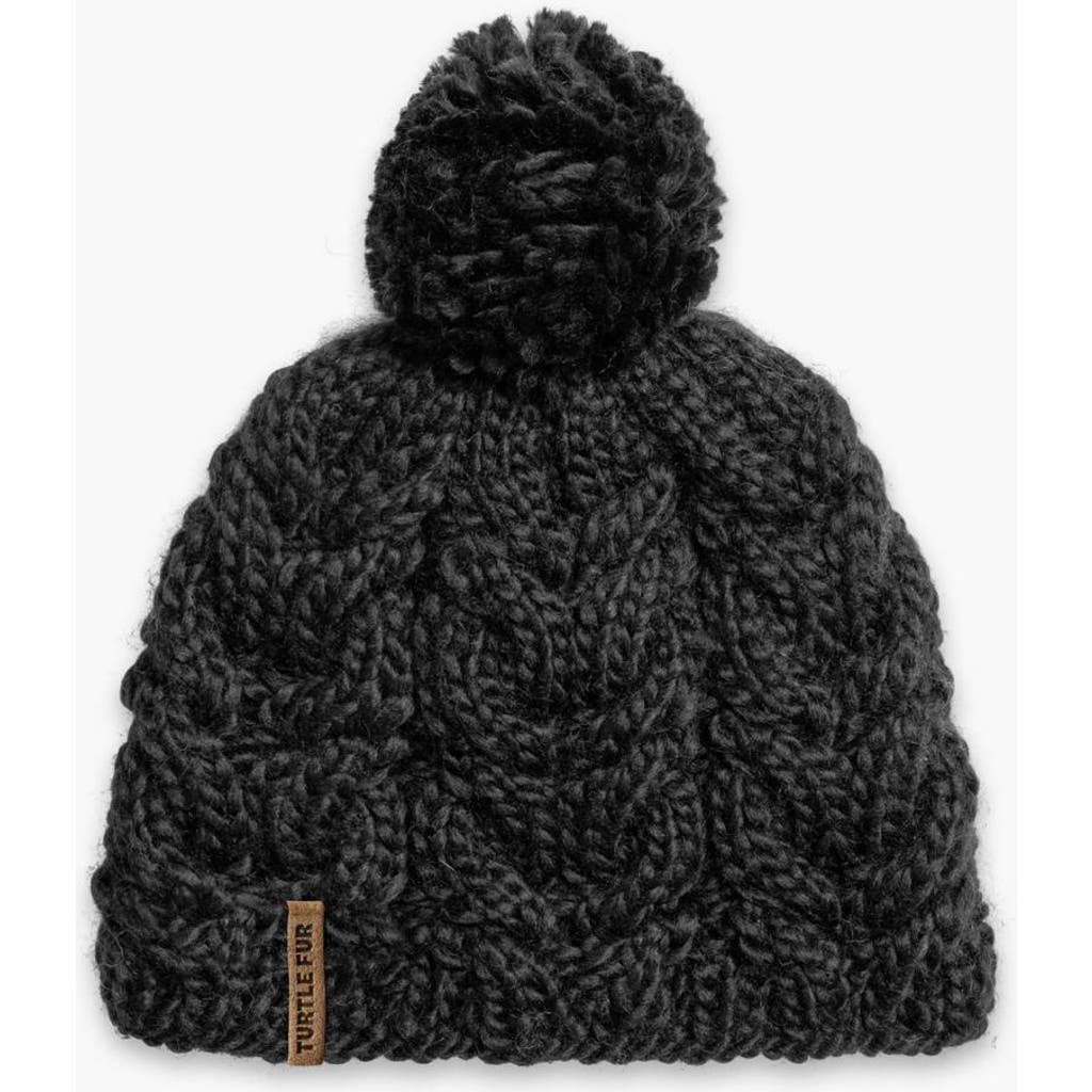 Turtle Fur Millie Wool Pom Beanie In Black