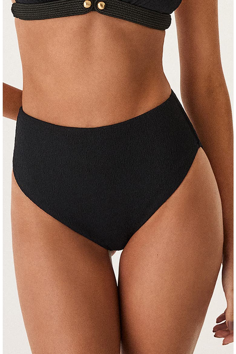 Bela Hot High Waist Bikini Bottoms, Main, color, BLACK