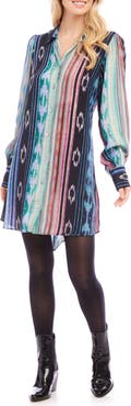 Karen Kane Printed Long Sleeve Shirtdress